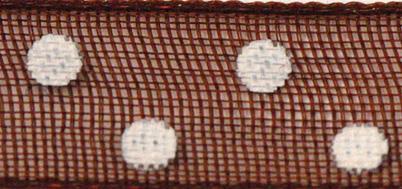 Trakovi organza s pikami, temno rjav, 6mm, 10m