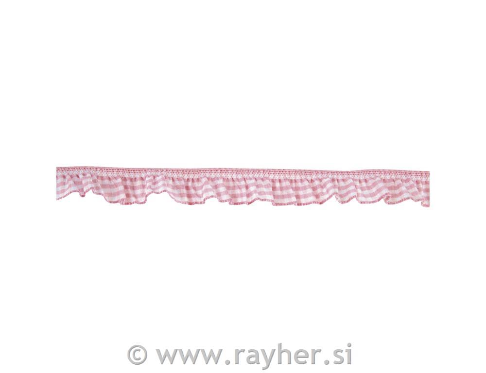 Trak obroba karo, elastičen, roza, 20 mm,1m