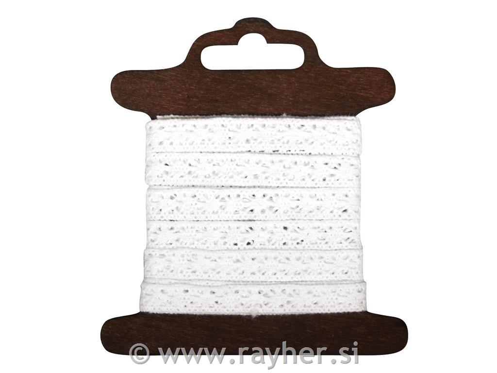 Čipka obroba "Lorena", bela, 1 cm, 3 m