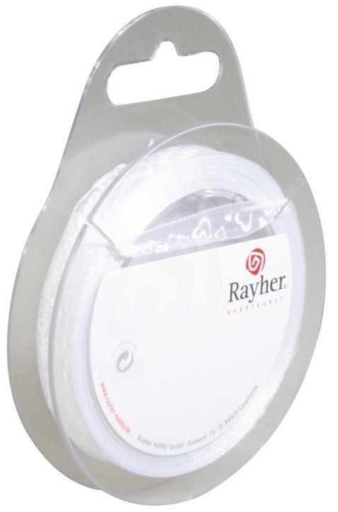 Organza ribbon with Hearts, white, 1cm,