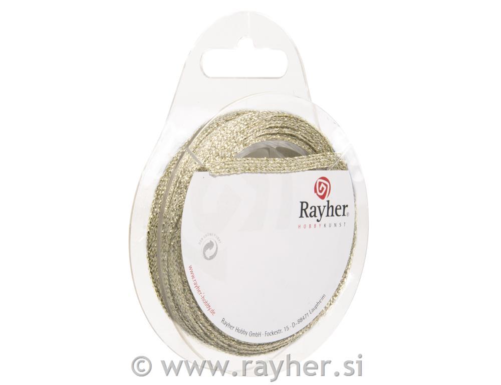 Trak z bleščicami, zlat, 5 mm, 10 m