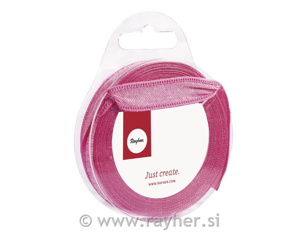 Trak, tkan z obrobo, pink, 15mm,5m