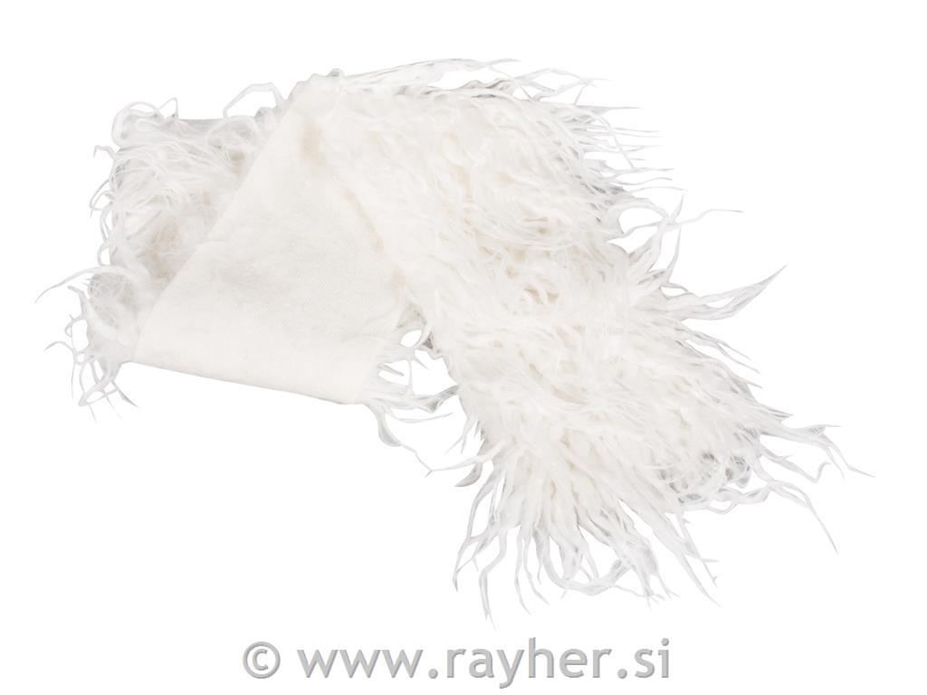 Long-haired plush, white, 60x10cm, tab-bag 1pc