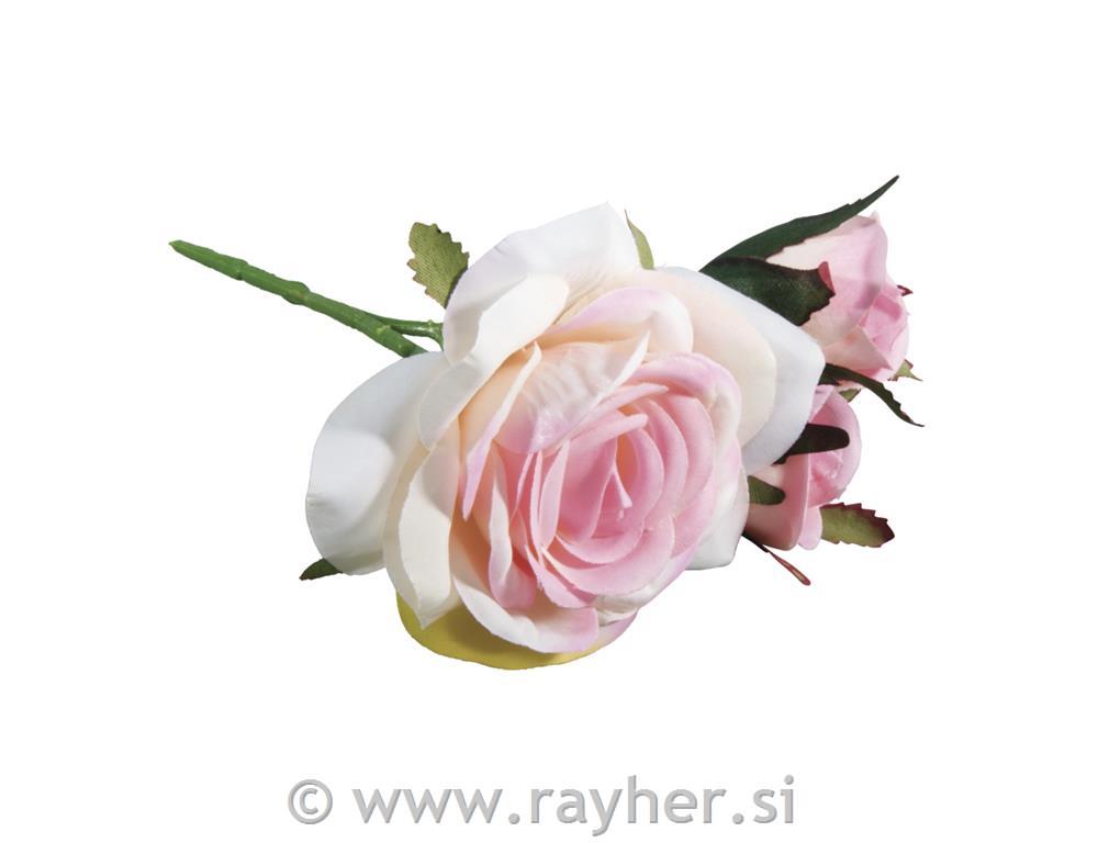 Vrtnica, roza, 15cm, trije cvetovi