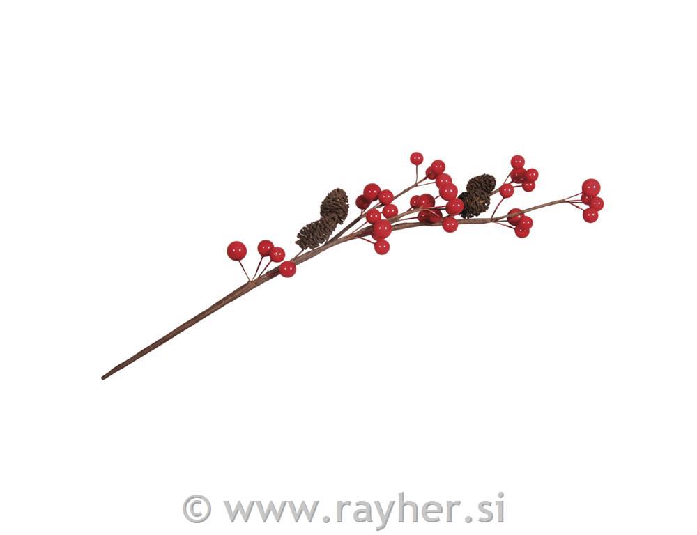 Berry twig with alder cone35cm