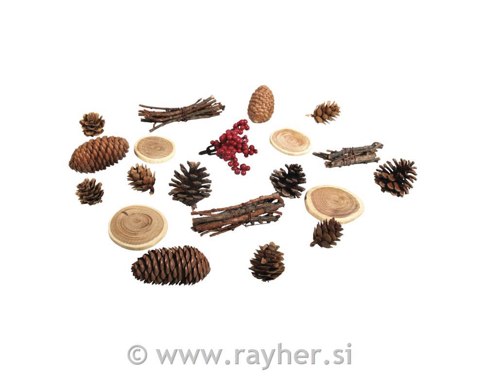 Natural mix with conesassorted, 2-6cm, tab-bag 20pcs