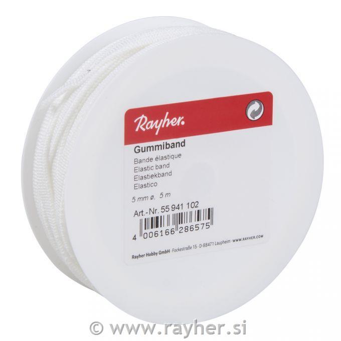Elastic thread, 5mm oroll 5mwhite