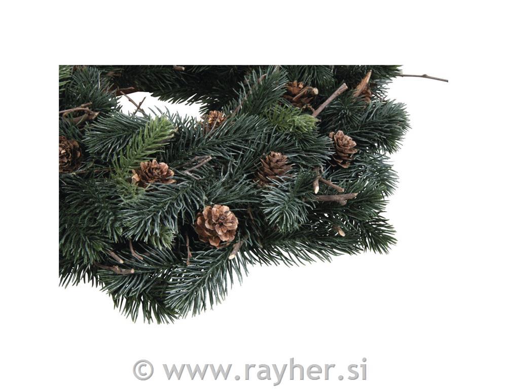 Adventni venec s storži, zelo gost, 40cm