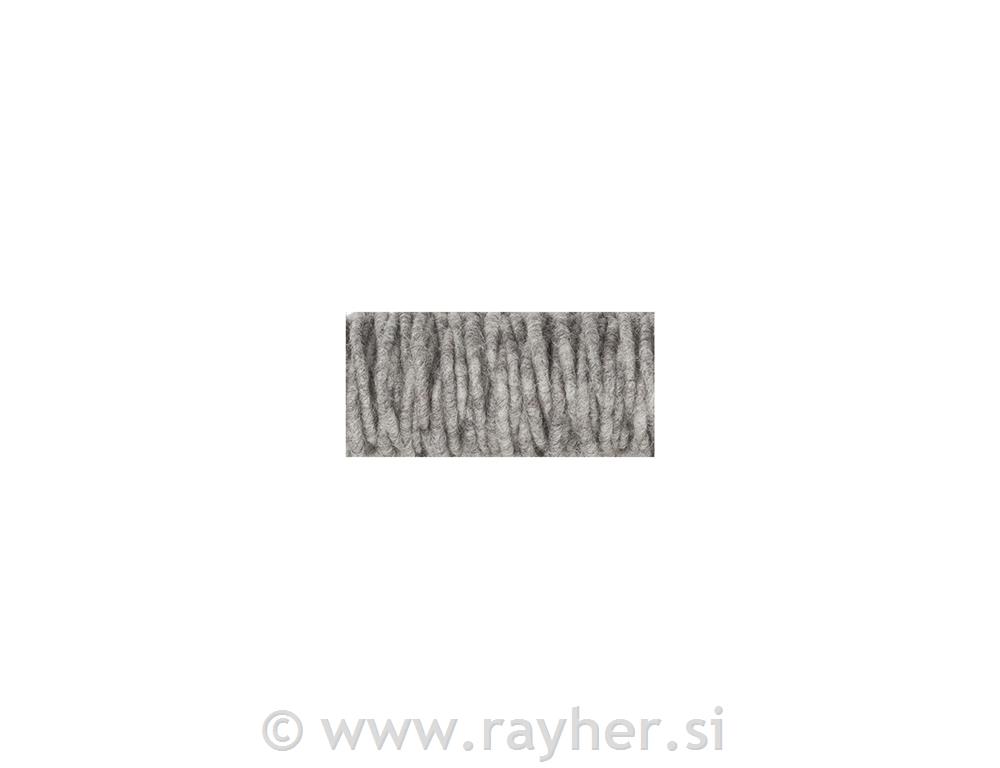 Volnena vrvica z jedrom iz jute, 5 mm, svetlo siva, 3,5 m