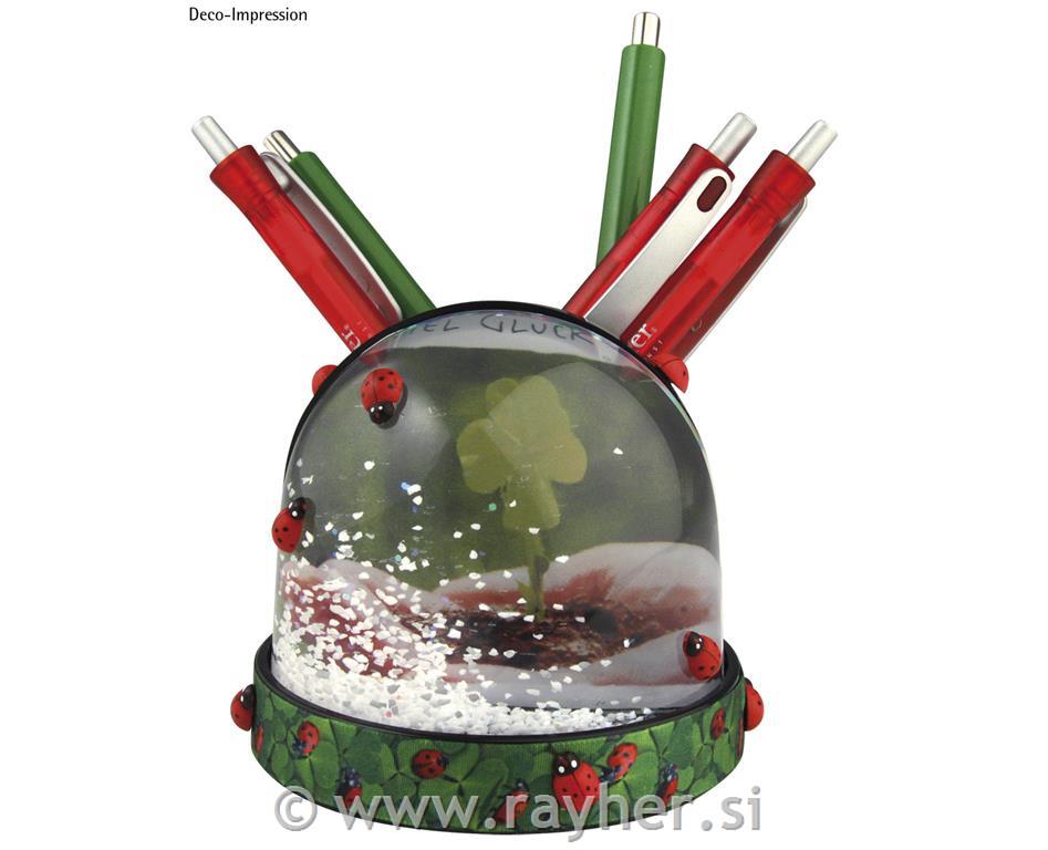 Snežna krogla s prostorom za svinčnike, črna, o 90 mm, v.80