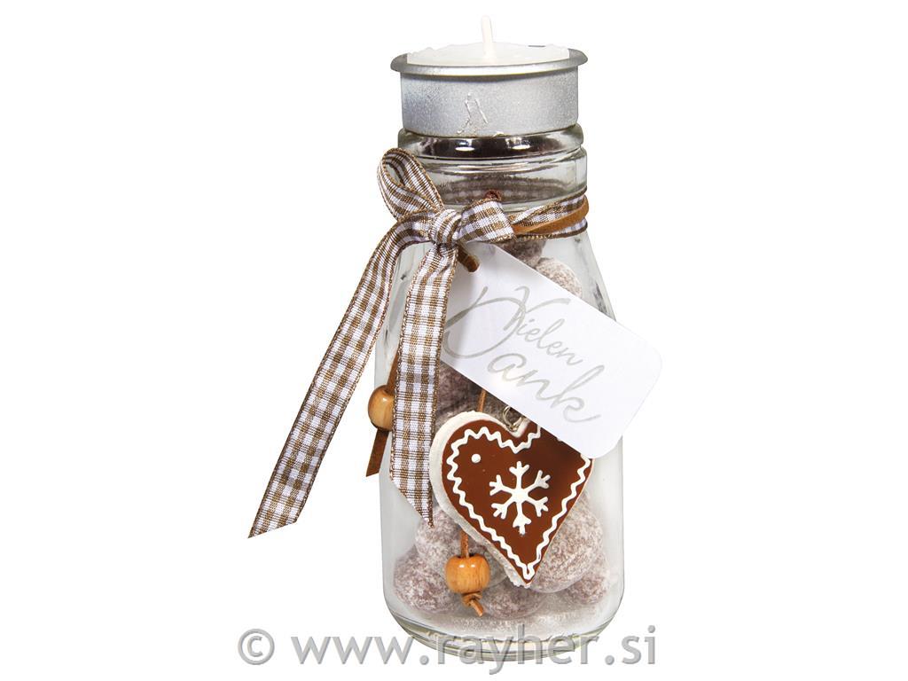 Steklenička svečnik, 5,5 o, 14cm, 1 kom