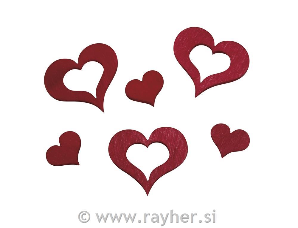 Wooden Objects Hearts, 2cm, lasered, 2 t