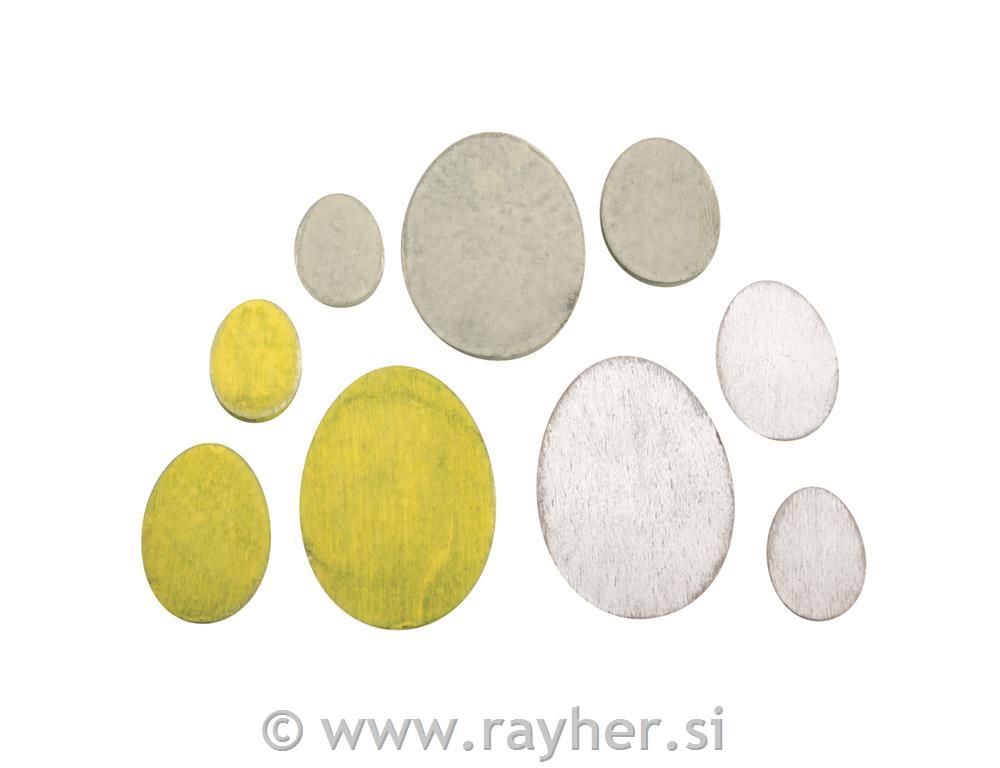 Leseni okraski Pisanice, 3-6 cm, 9 kosov