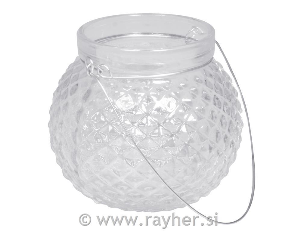 Glass container with handle, Height:7cm,