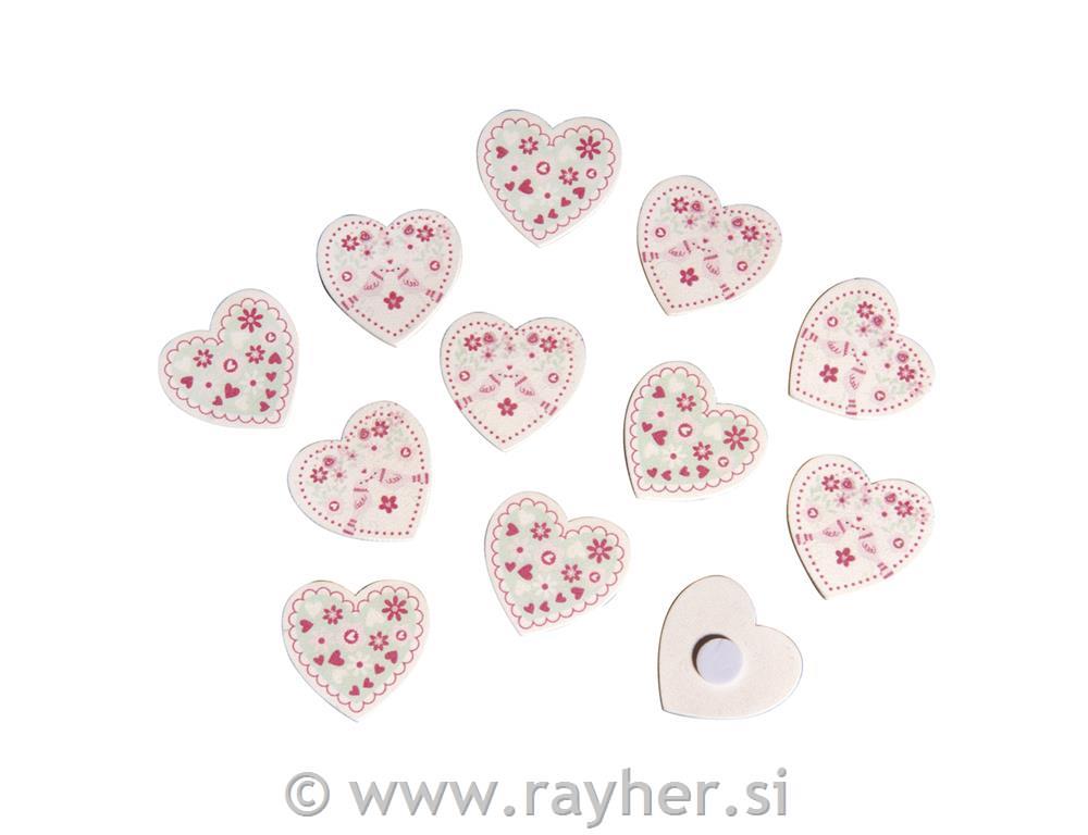wooden objects hearts, 2.5cm o, assorted