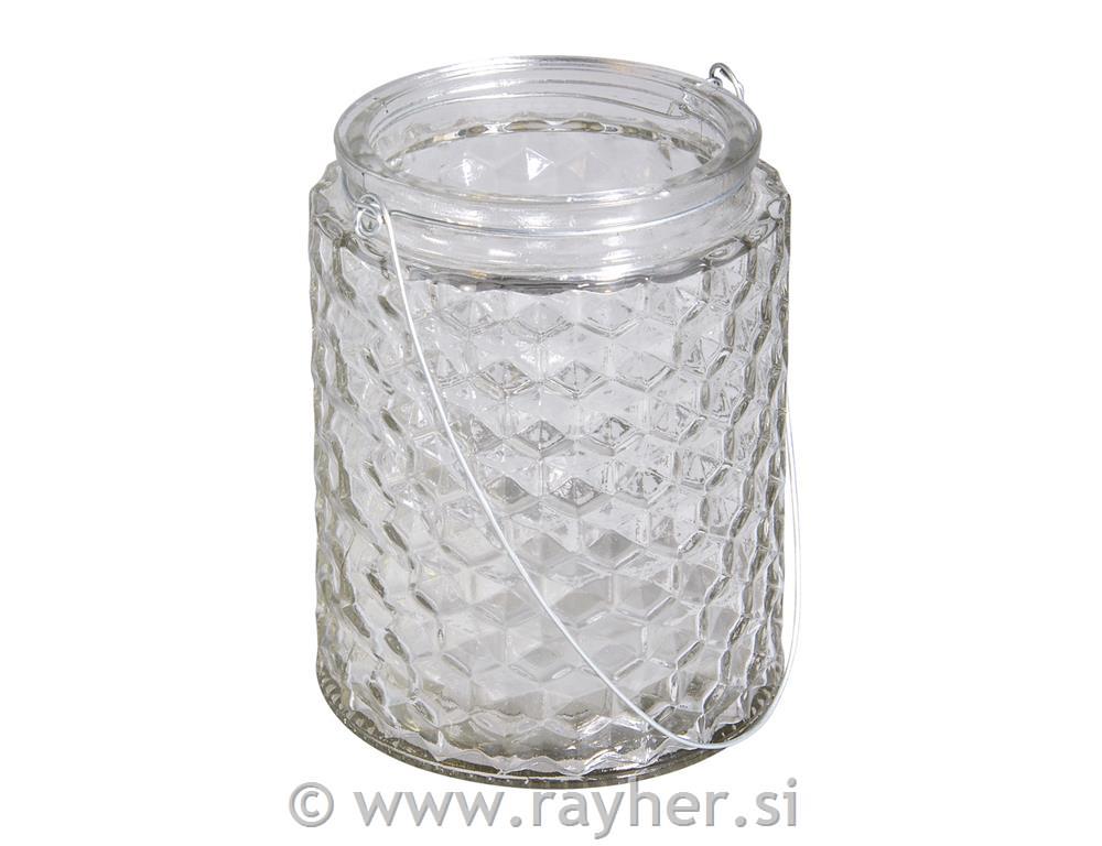 Steklen kozarec z držalom, 11x11x13.5cm, 650ml