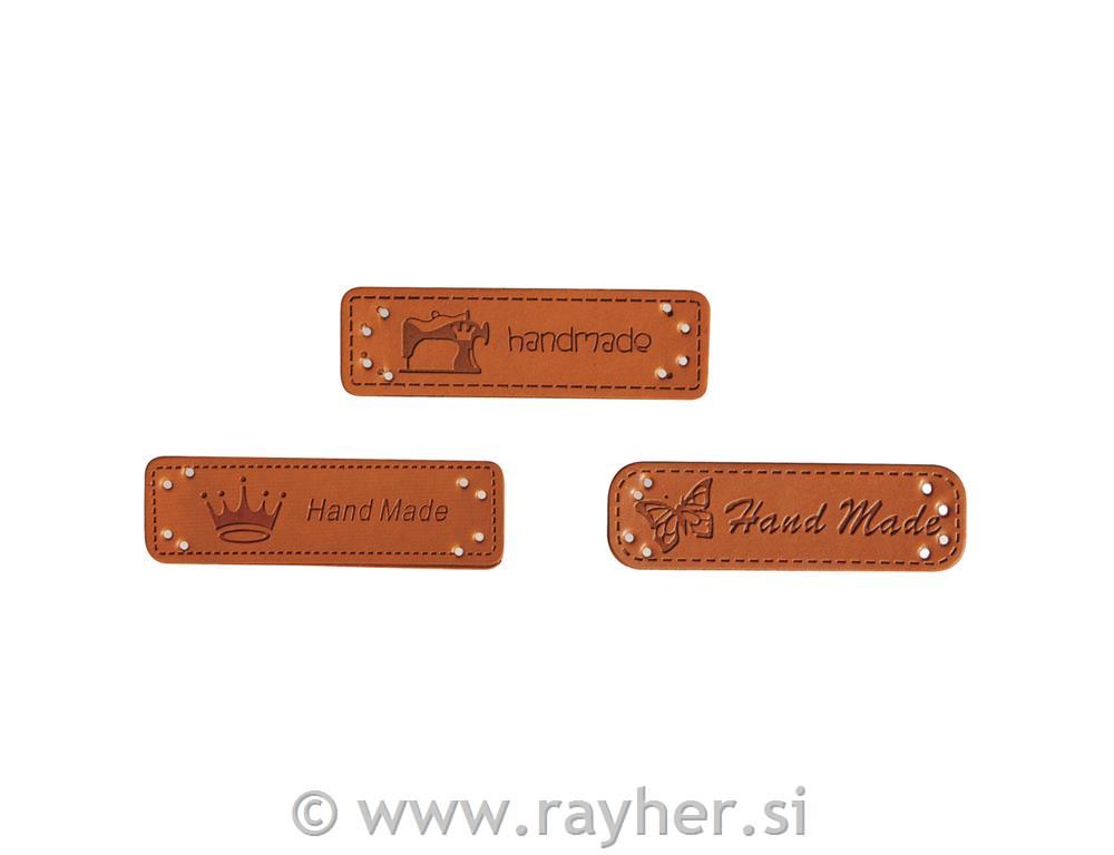 Napis "Handmade", 4.9x1.5cm, set 3
