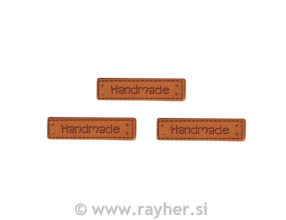 Synthetic leather labels - "Handmade", 4