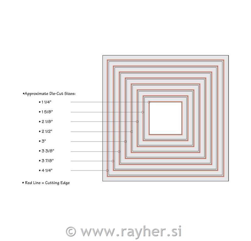 Sizzix Framelits stencil set, 2,9x2,9cm,