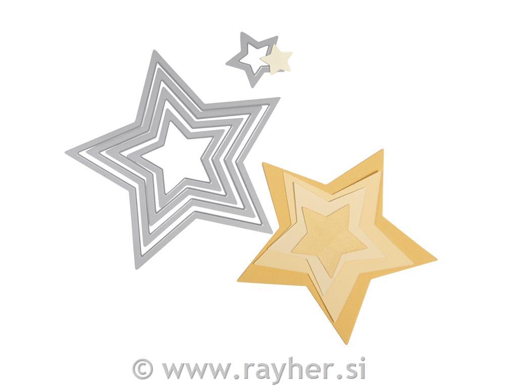 Sizzix Framelits šablone set, zvezde, 5 kom.