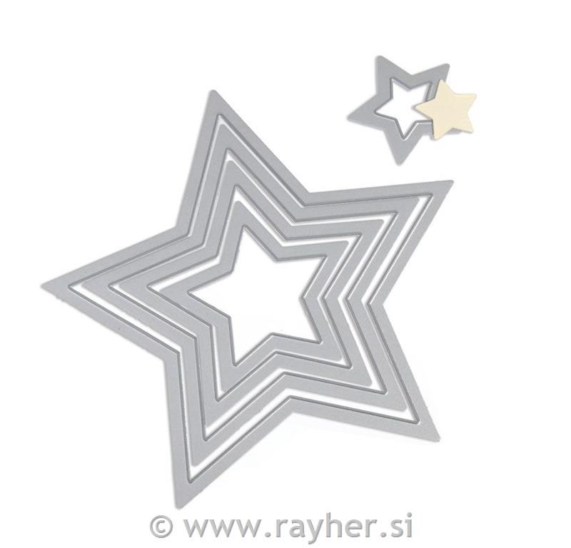 Sizzix Framelits šablone set, zvezde, 5 kom.