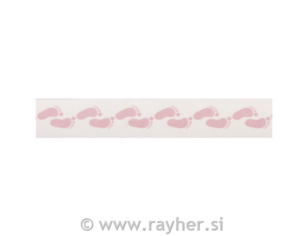 Washi Tape Baby feet, baby pink, 15mm, 15m