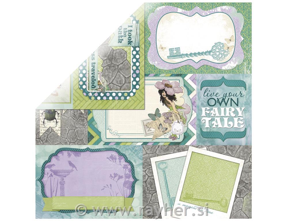 Scrapbooking papir Pixies, 30.5x30.5cm,