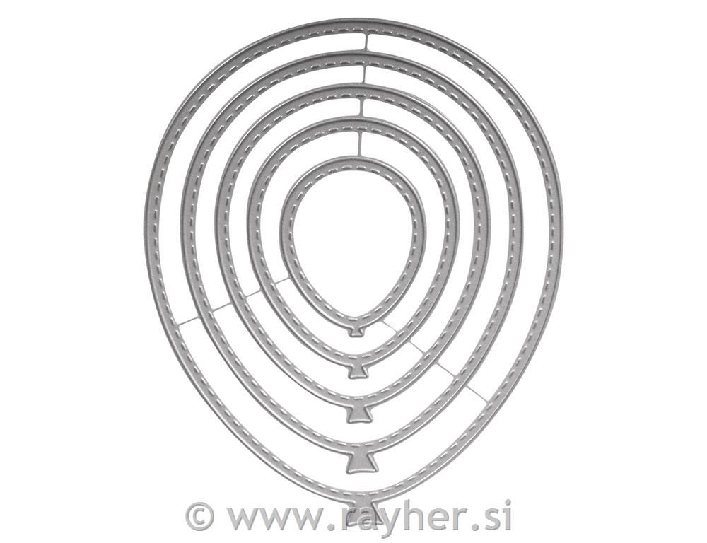 Rezalne šablone TinaB: Baloni, 9,5x12cm, set 5