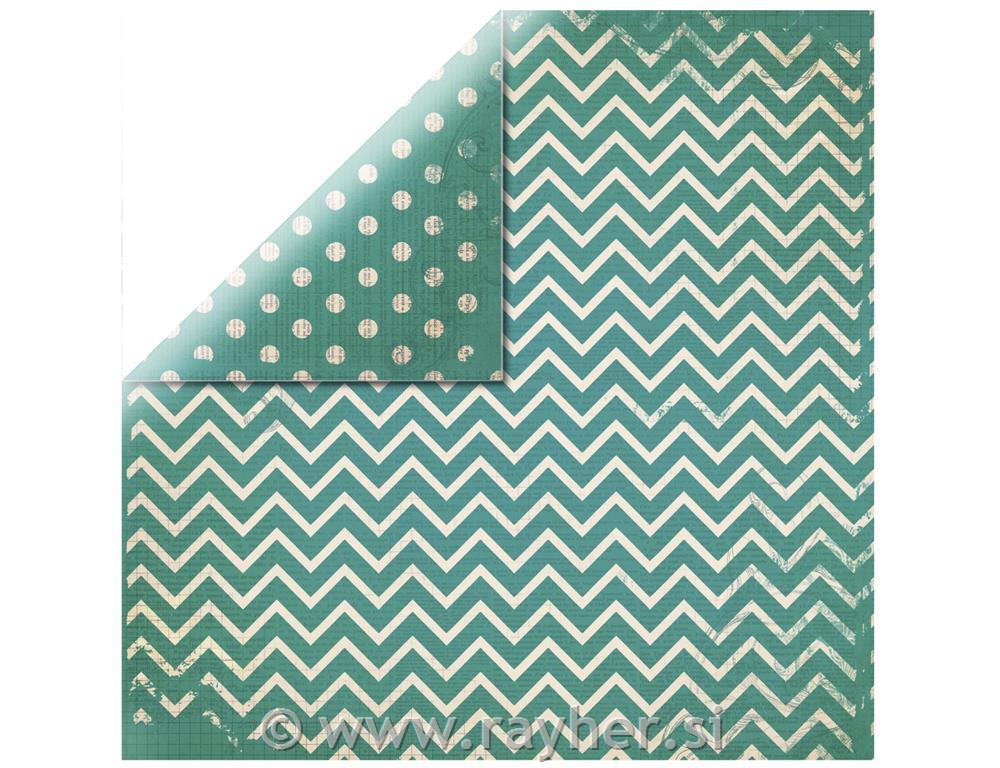 Scrapbooking papir Chevron, pine-green, 30.5x30.5cm, 190g/m2