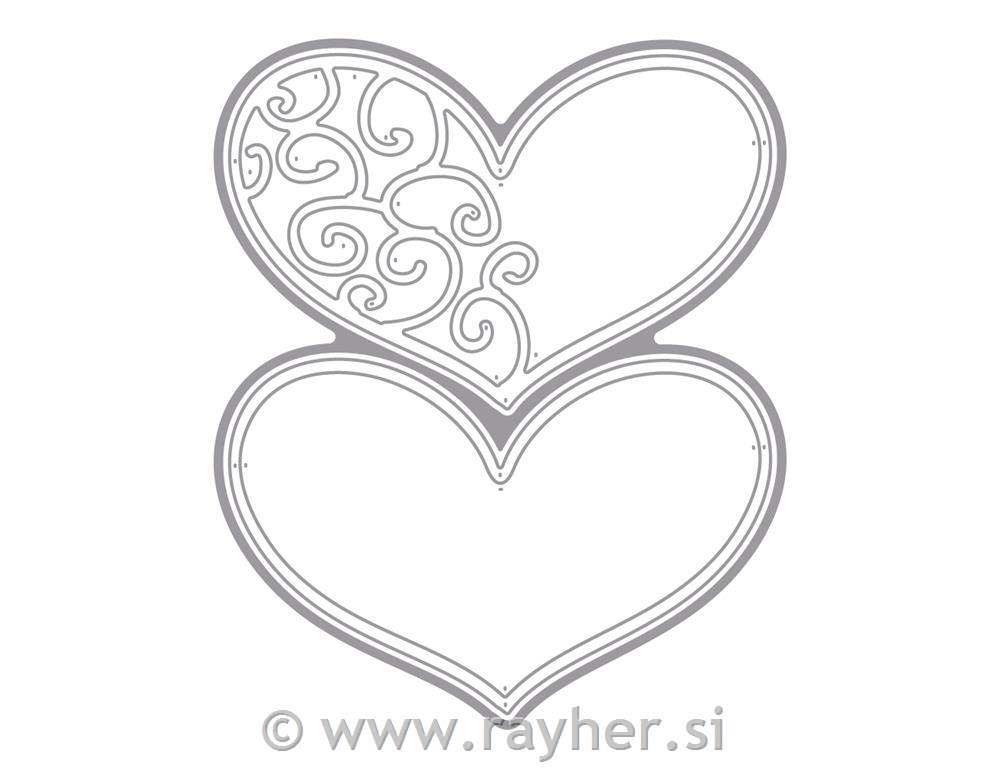 Rezalne šablone TinaB: Srci 2 kosa