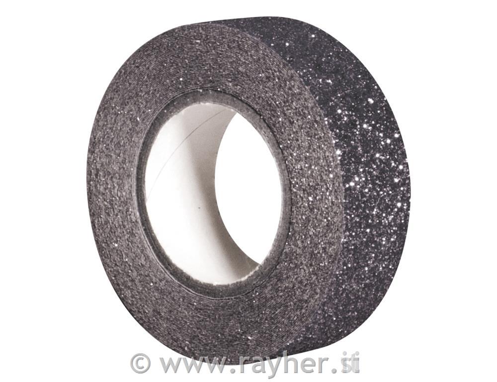 Glitter Tape, platinum, 15mm, roll 5m