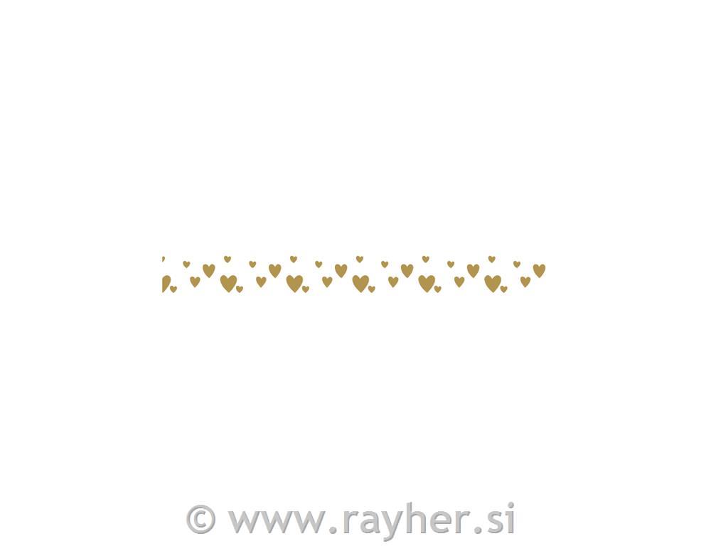 Washi Tape mini srca, zlat, 10mm, 15m
