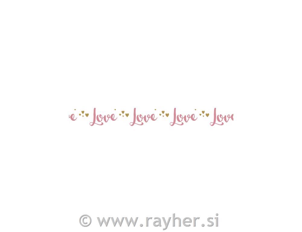 Washi Tape Love, bel, 10mm,15m