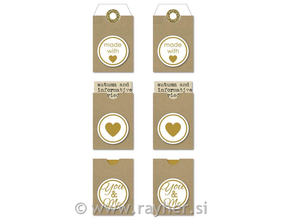 Nalepke tagi "Made with Love" 6 kosov