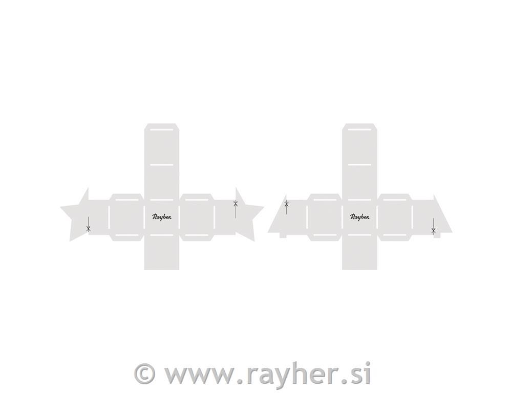 Šablona za izd.škatle z zapiralom 4,5x4,5cm zvezda in smreka