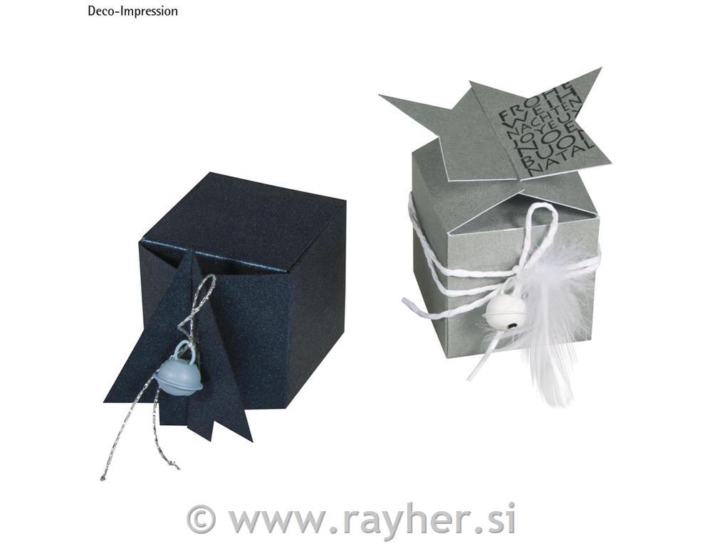 Šablona za izd.škatle z zapiralom 4,5x4,5cm zvezda in smreka