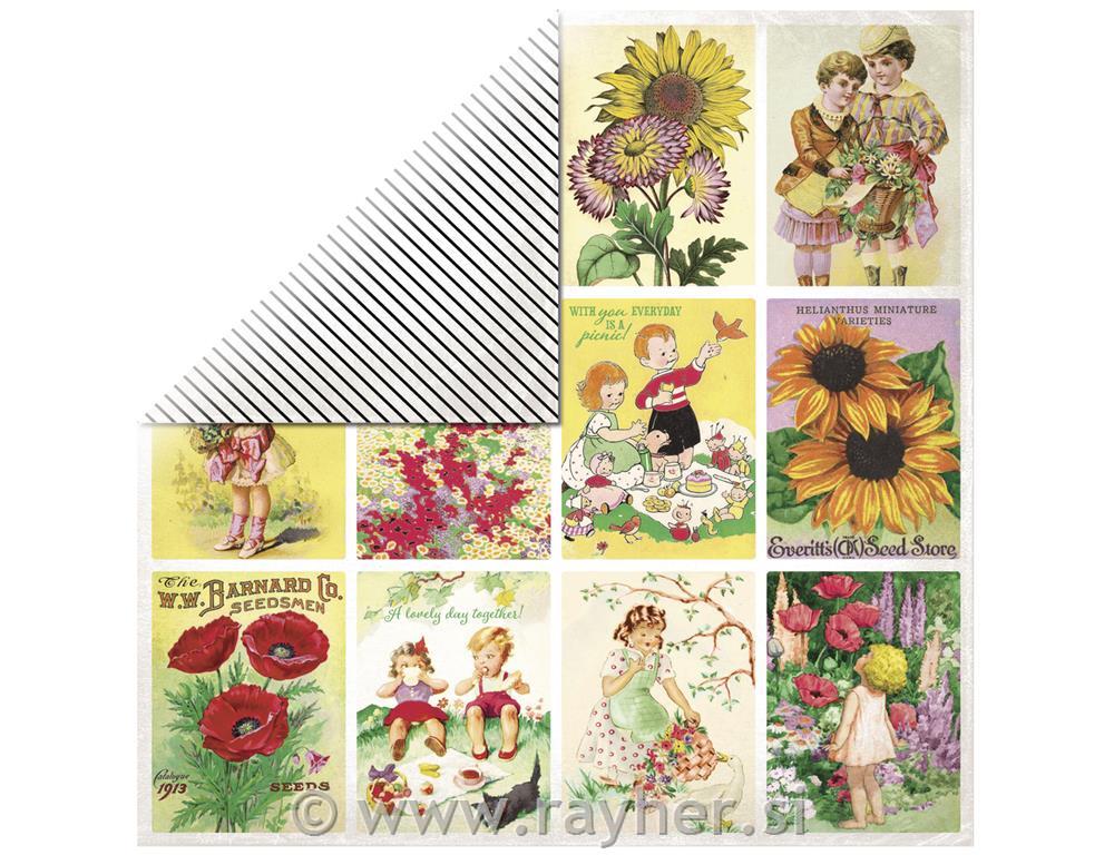Scrapbooking papir Cheerful 12, 30,5x30,5cm, 190g/m2