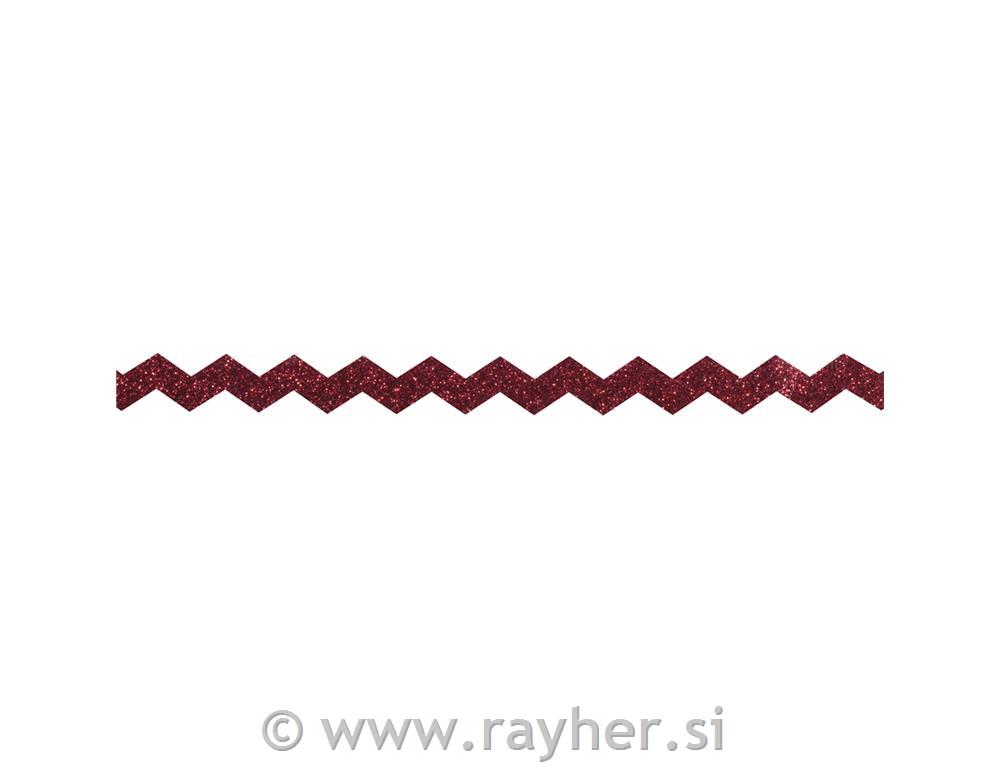 Lepilni trak Chevron, rdeč, 15mm, 5m