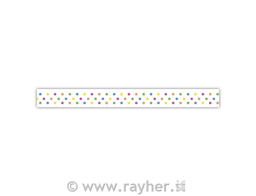 Washi Tape lepilni trak, Confetti, 15mm,15m,
