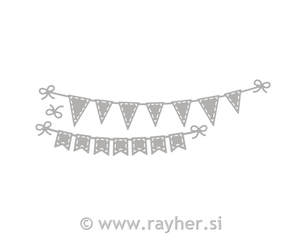 Rezalne šablone TinaB: Zastavice s pentljami 1-15,3cm