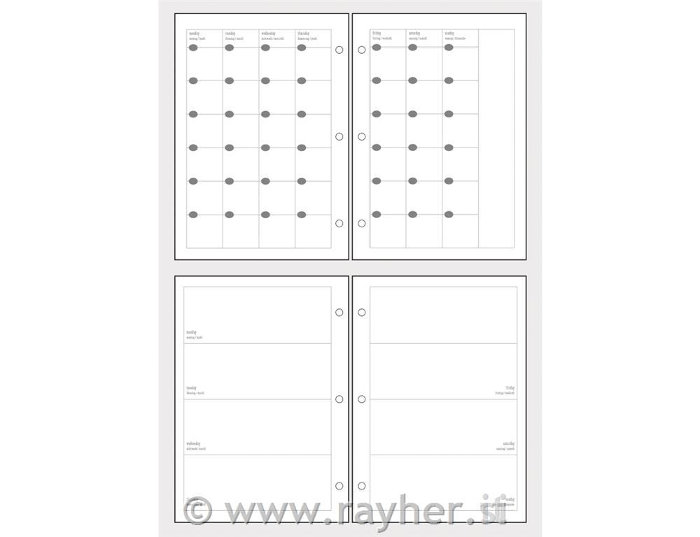 Mesečni in tedenski planer, Basic 12 listov,