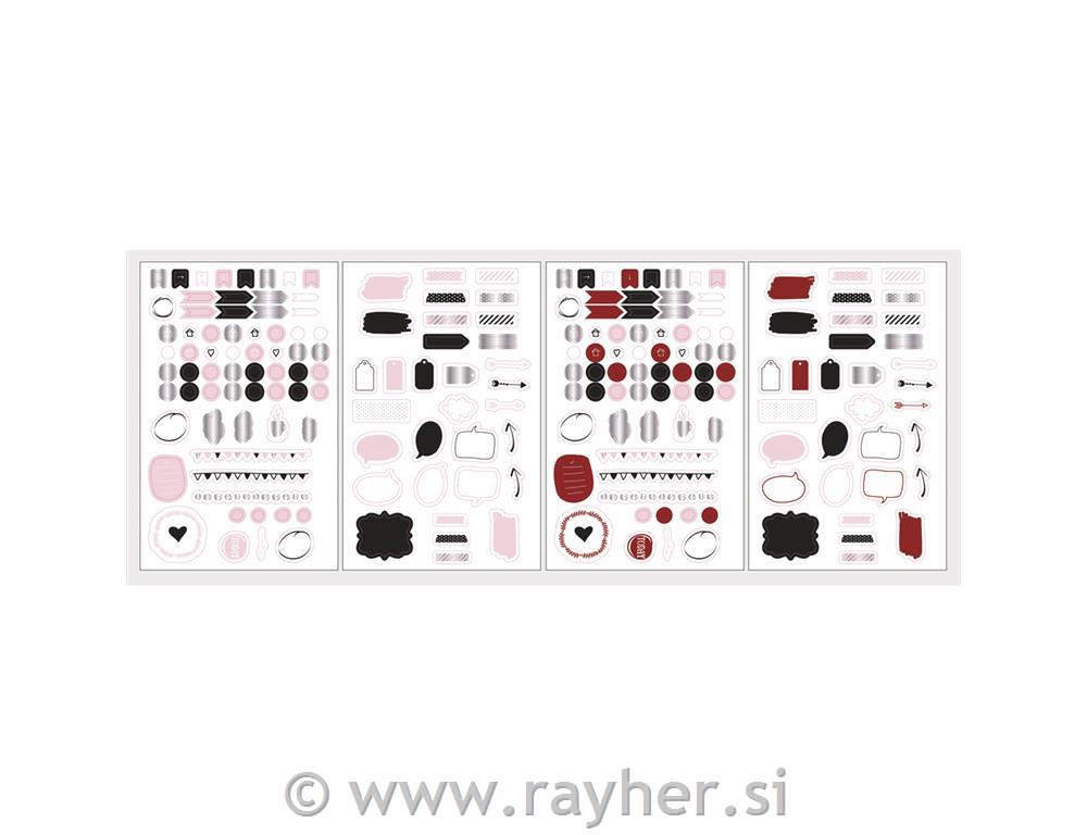 Sticker Words + Icons, FSC MixCred, patterned, 4sheets