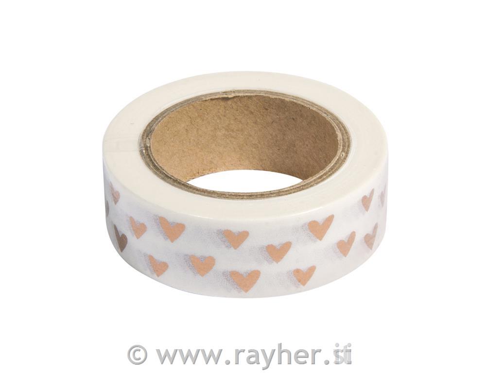 Washi Tape Set pink/zlati, 15mm, 3x10m