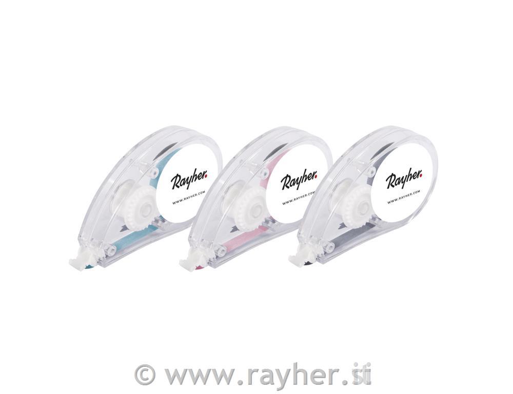 Correction tape dispenser, coloured, 6x0.06m, light grey,mint,pink, set 3pcs