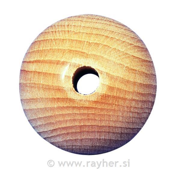 Lesena kroglica, naravna, 60mm, 1 kos
