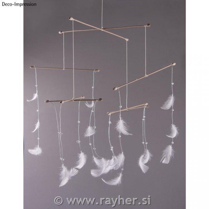 Wooden mobile rods, complete set, tab-b