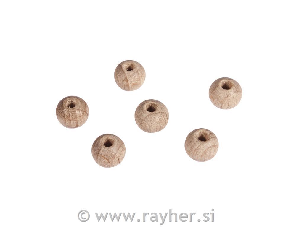 Lesene kroglice, naravne, 6 mm, 135 kom.