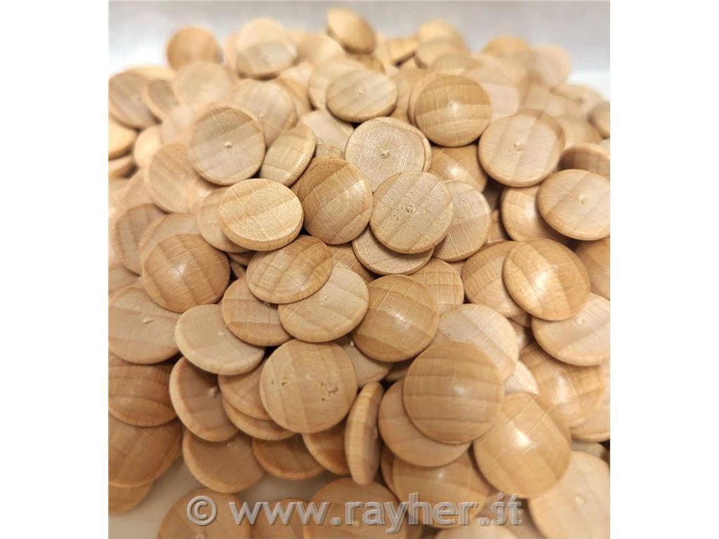 Lesena ploščica, okrogla, izbočena, 12 mm, 1 kos