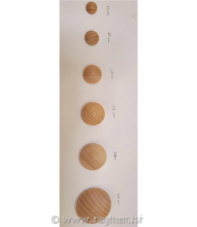 Lesena ploščica, okrogla, izbočena, 20 mm, 1 kos