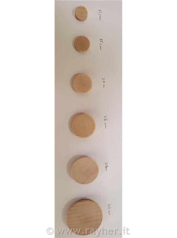 Lesena ploščica, okrogla, izbočena, 25 mm, 1 kos